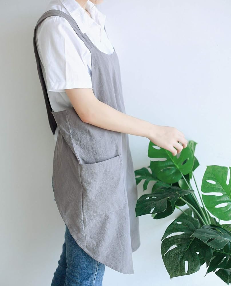 Amazon.com: NEWGEM Japanese Linen Cross Back Kitchen Cooking